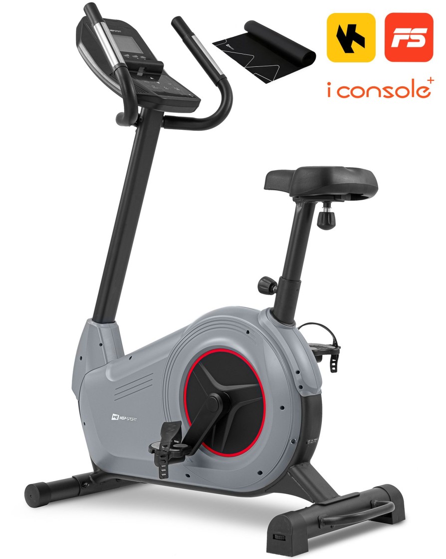 Sprzet Fitness Hop-Sport | Rower Elektryczno-Magnetyczny Hs-100H Solid Szary + Mata