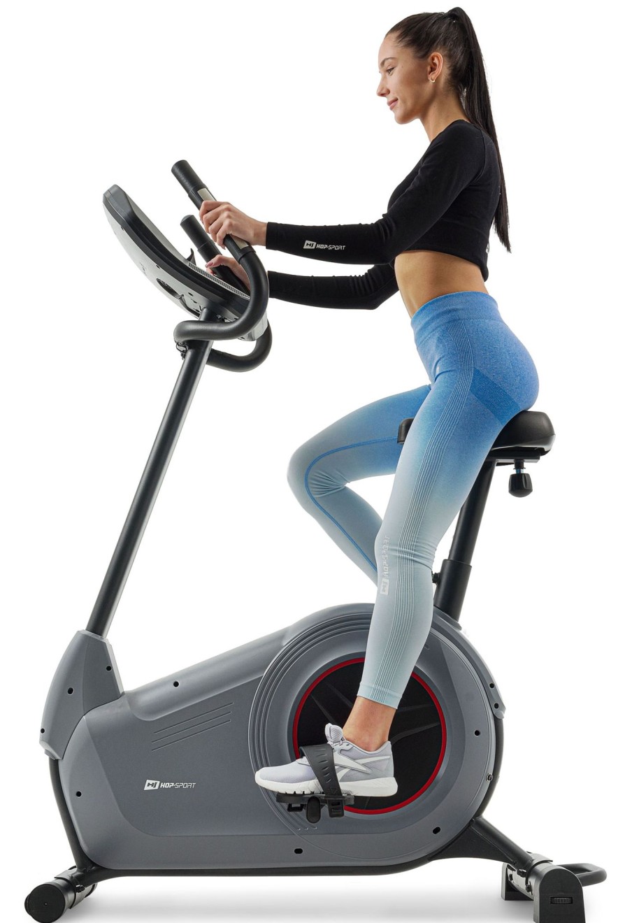 Sprzet Fitness Hop-Sport | Rower Elektryczno-Magnetyczny Hs-100H Solid Szary + Mata