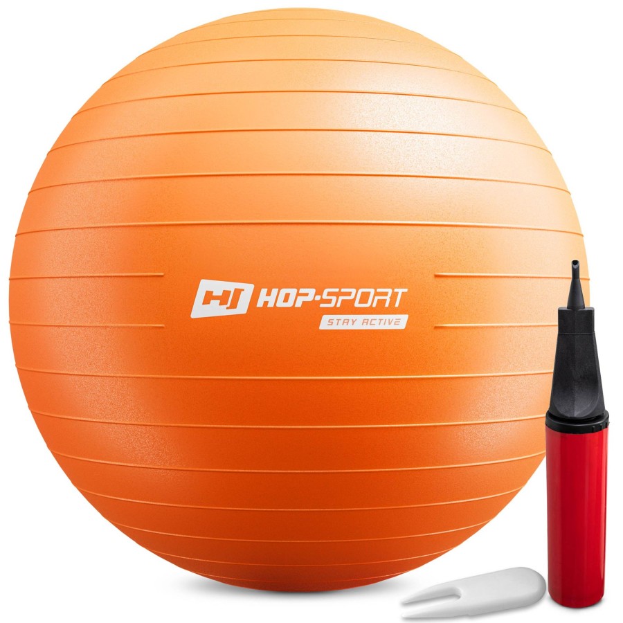 Akcesoria Fitness Hop-Sport | Pilka Fitness65Cmz Pompka- Pomaranczowa