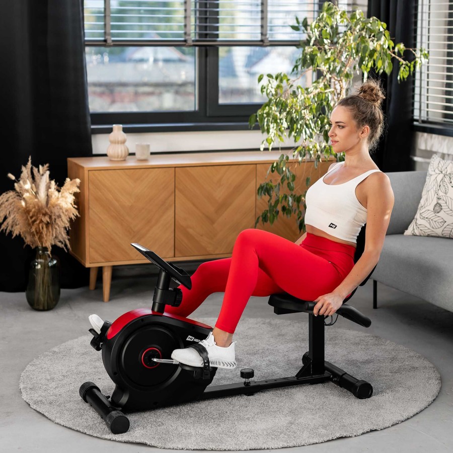 Sprzet Fitness Hop-Sport | Rower Lezacy Magnetyczny Hs-2050L Beat Czerwony