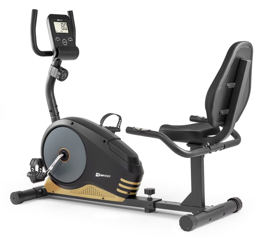 Sprzet Fitness Hop-Sport | Rower Lezacyhs-040L Rootczarny-Zloty