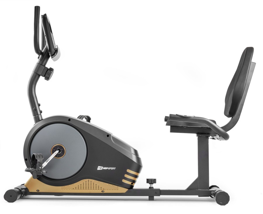 Sprzet Fitness Hop-Sport | Rower Lezacyhs-040L Rootczarny-Zloty