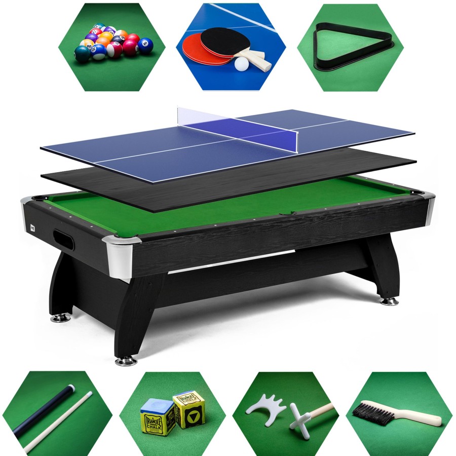 Stoly Do Gry Hop-Sport | Stol Bilardowy Splywowyvip Extra 8 Ftczarno/Zielonyz Nakladka Ping-Pong/Blat