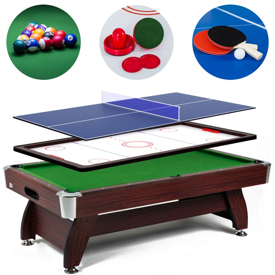 Stoly Do Gry Hop-Sport | Stol Bilardowy Splywowyvip Extra 7 Ftwisnia/Zielonyz Nakladka Ping-Pong/Cymbergaj