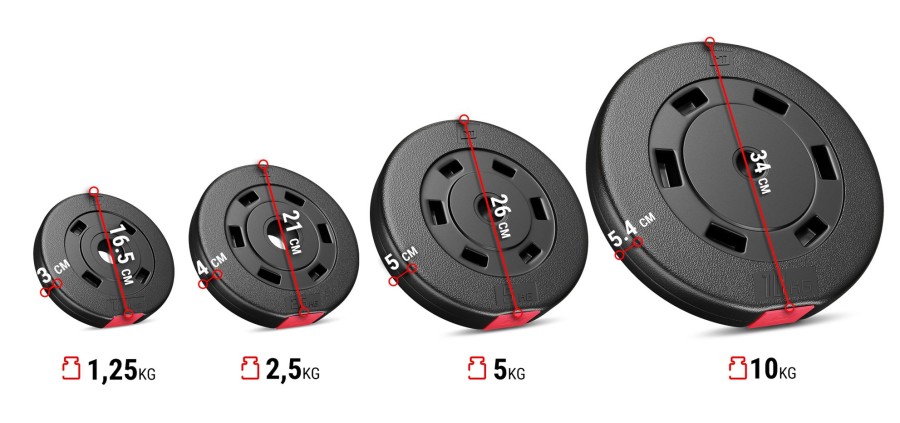 Silownia Hop-Sport | Zestaw Obciazen Kompozytowych 60Kg (2X10, 4X5, 4X2.5, 8X1.25)