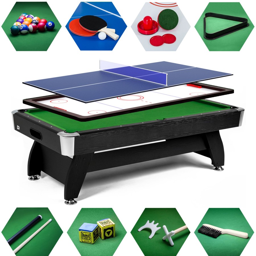 Stoly Do Gry Hop-Sport | Stol Bilardowy Splywowyvip Extra 9 Ftczarno/Zielonyz Nakladka Ping-Pong/Cymbergaj