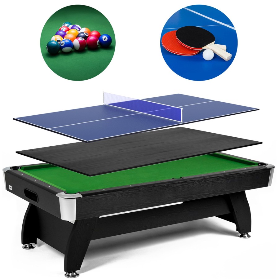 Stoly Do Gry Hop-Sport | Stol Bilardowy Splywowyvip Extra 7 Ftczarno/Zielonyz Nakladka Ping-Pong/Blat