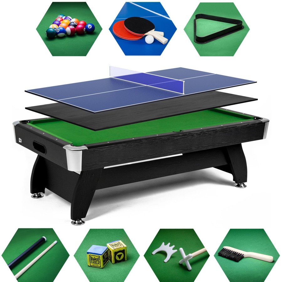 Stoly Do Gry Hop-Sport | Stol Bilardowy Splywowyvip Extra 9 Ftczarno/Zielonyz Nakladka Ping-Pong/Blat