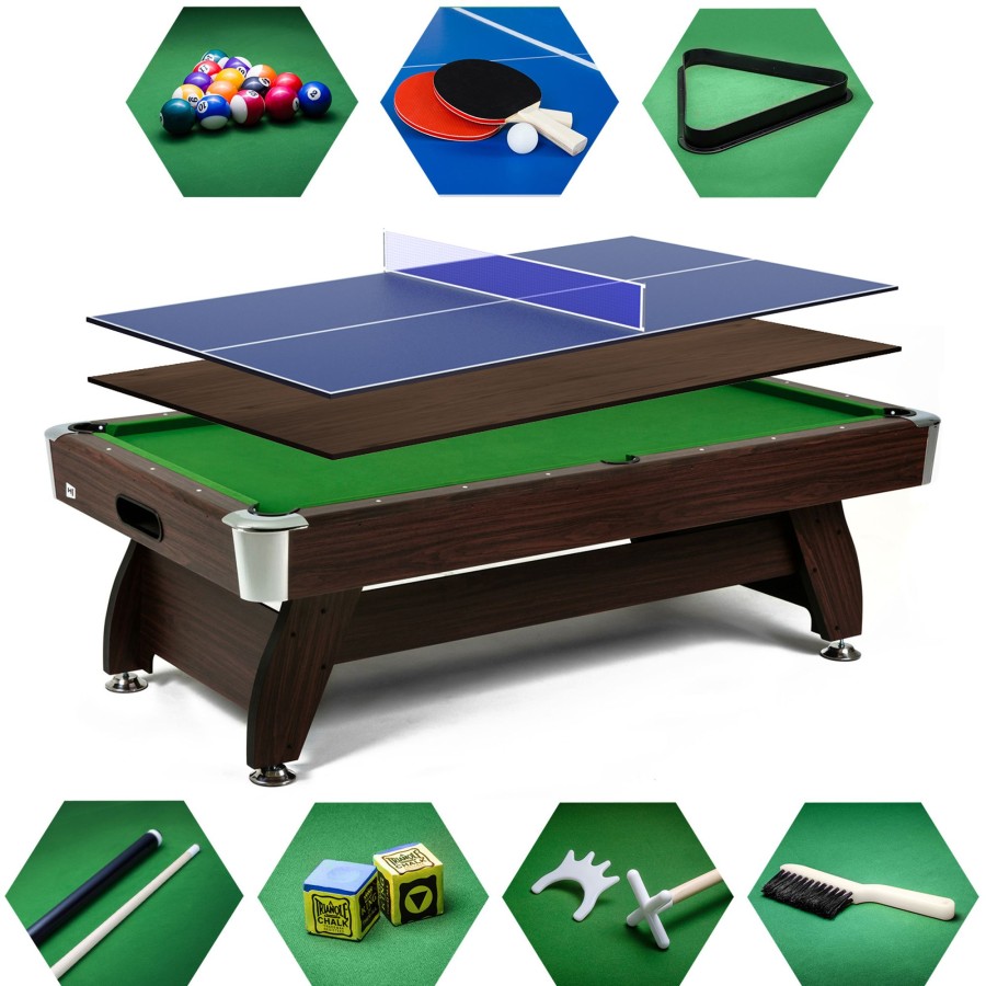 Stoly Do Gry Hop-Sport | Stol Bilardowy Splywowyvip Extra 8 Ftbraz/Zielonyz Nakladka Ping-Pong/Blat