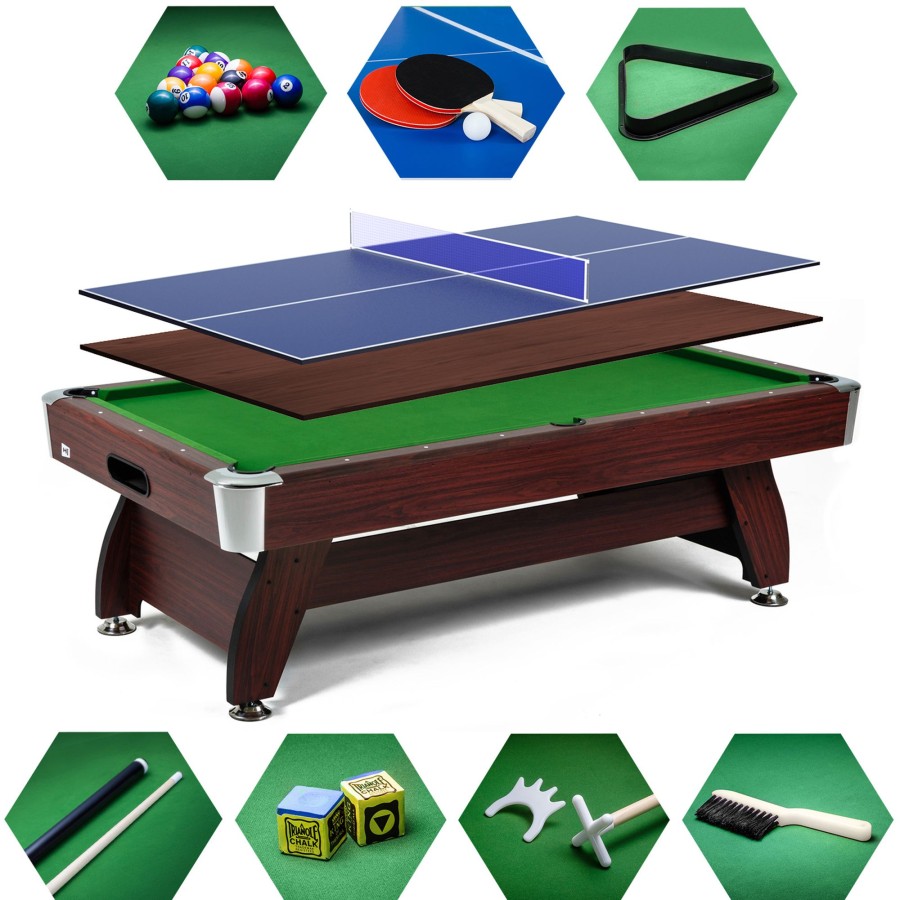 Stoly Do Gry Hop-Sport | Stol Bilardowy Splywowyvip Extra 9 Ftwisnia/Zielonyz Nakladka Ping-Pong/Blat