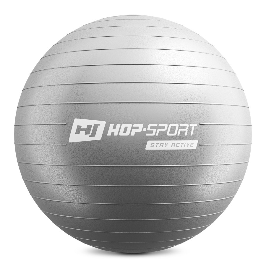 Akcesoria Fitness Hop-Sport | Pilka Fitness45Cmz Pompka- Srebrna