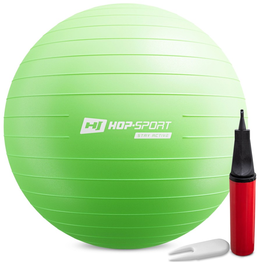 Akcesoria Fitness Hop-Sport | Pilka Fitness75Cmz Pompka- Zielona