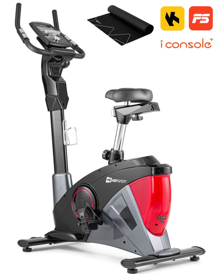 Sprzet Fitness Hop-Sport | Rower Elektryczno-Magnetyczny Hs-090H Apollo Czerwony + Mata