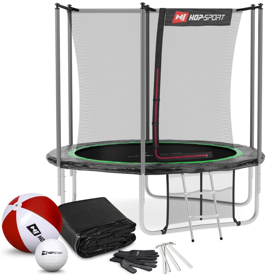 Dom I Ogrod Hop-Sport | Trampolina8Ft (244Cm)Czarno-Zielona Z Siatka Wewnetrzna