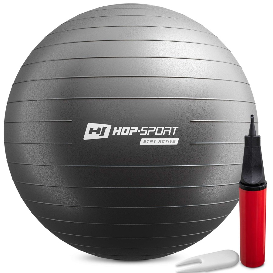 Akcesoria Fitness Hop-Sport | Pilka Fitness70Cmz Pompka- Czarna