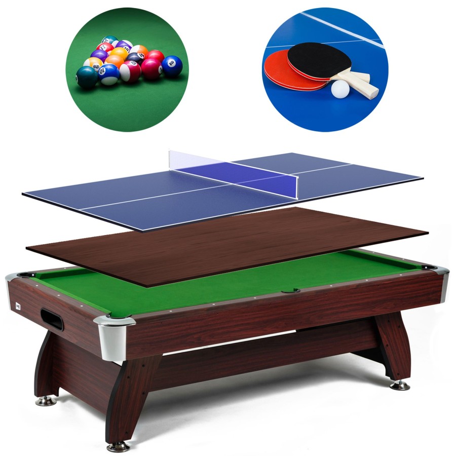 Stoly Do Gry Hop-Sport | Stol Bilardowy Splywowyvip Extra 8 Ftwisnia/Zielonyz Nakladka Ping-Pong/Blat