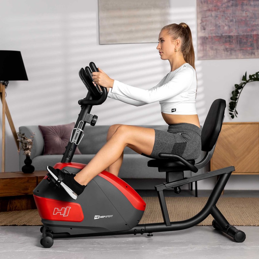 Sprzet Fitness Hop-Sport | Rower Lezacy Magnetycznyhs-035L Soloczerwony