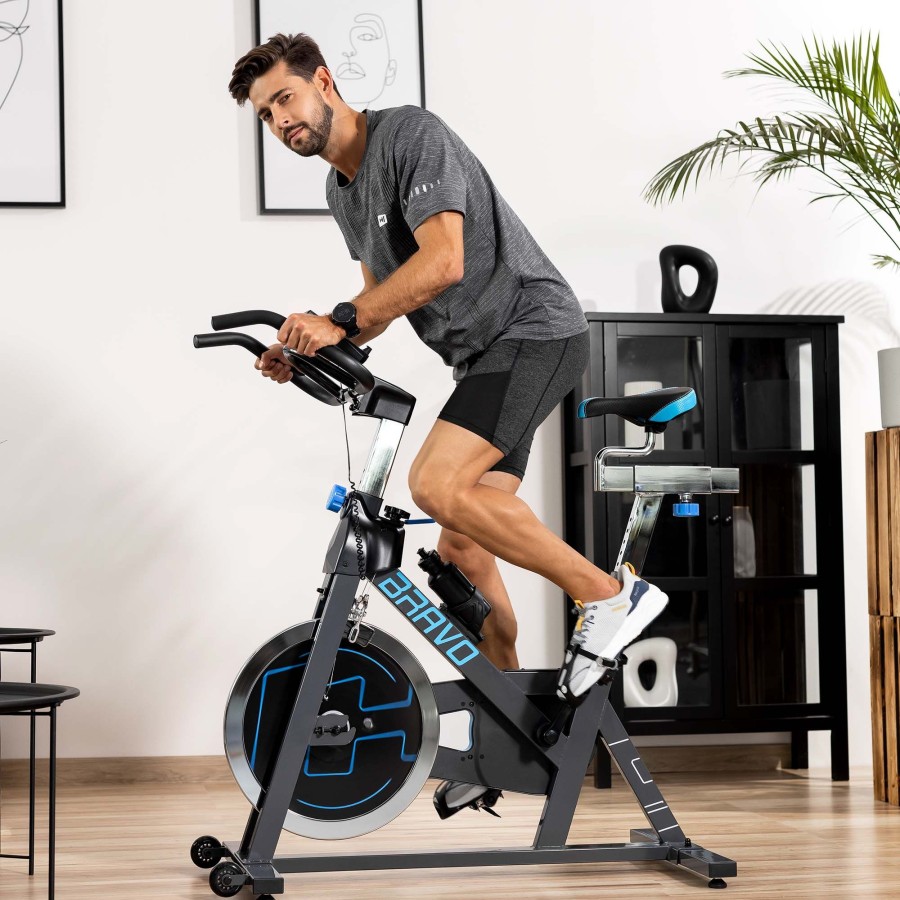 Sprzet Fitness Hop-Sport | Rower Spiningowy Indoor Cycling Hs-045Ic Bravo Niebieski