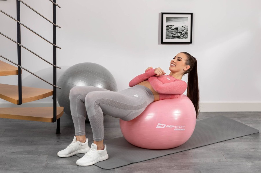 Akcesoria Fitness Hop-Sport | Pilka Fitness70Cmz Pompka- Jasnorozowa