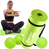 Akcesoria Fitness Hop-Sport | Zestaw Pileczek Do Masazu+Mata Fitness 1,5Cm Limonkowy