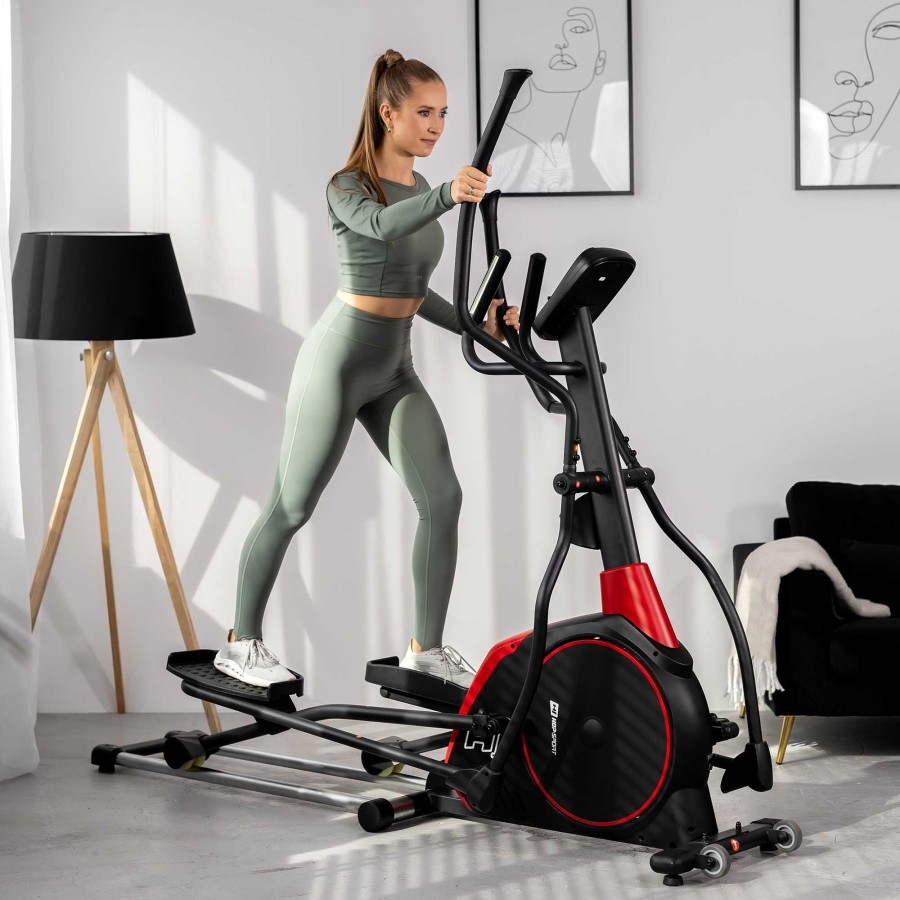 Sprzet Fitness Hop-Sport | Orbitrek Elektryczno-Magnetyczny Hs-095Cf Prizmczarny + Mata