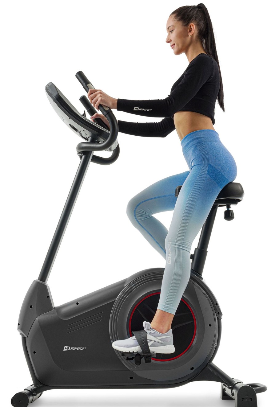 Sprzet Fitness Hop-Sport | Rower Elektryczno-Magnetyczny Hs-100H Solid Czarny + Mata