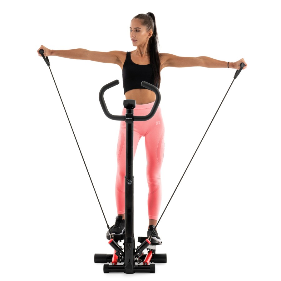 Sprzet Fitness Hop-Sport | Stepper Skretny Z Kolumnahs-055S Nobleczerwony